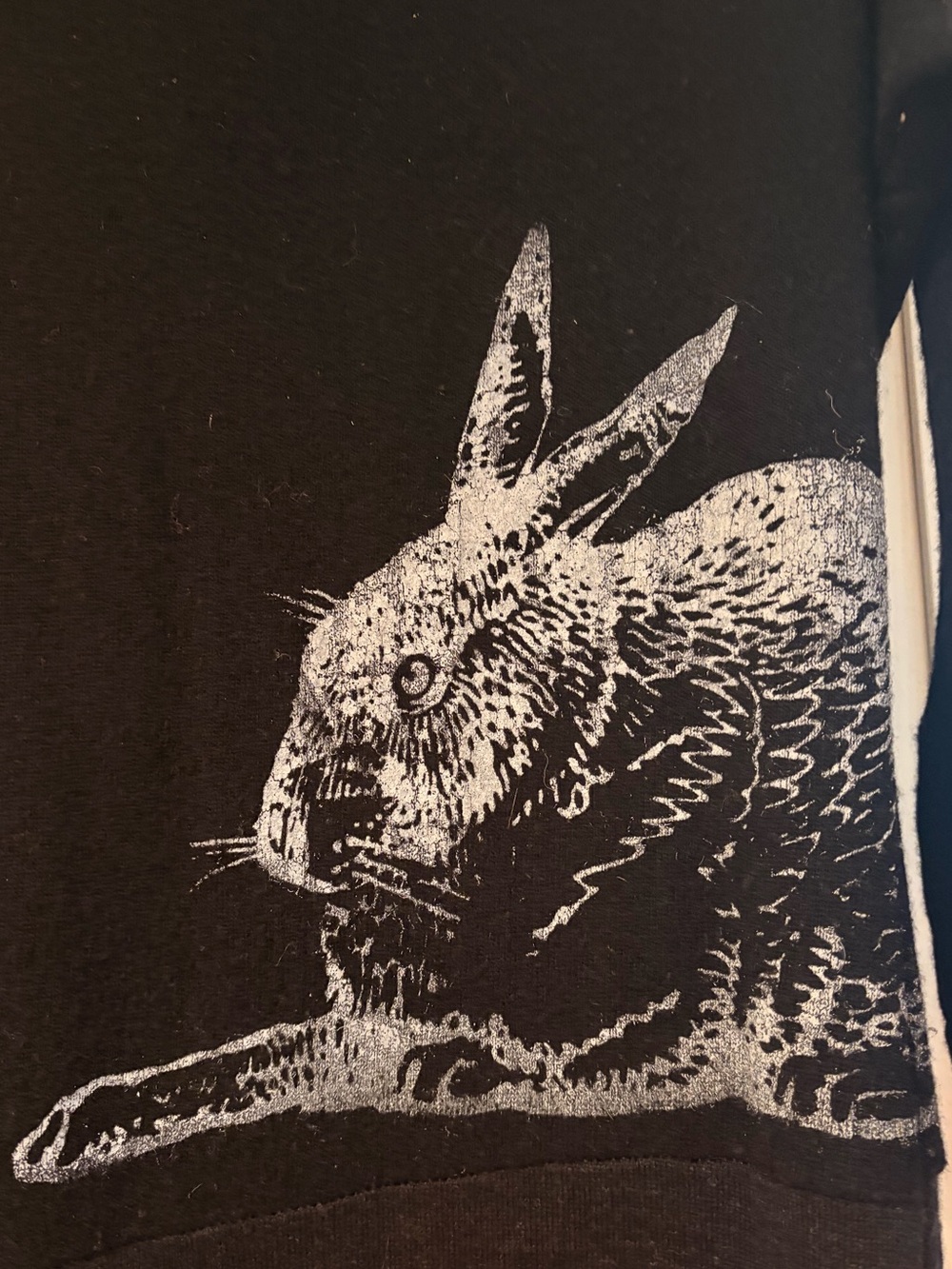 Black Dress with Rabbit Print - Picture 3 of 4